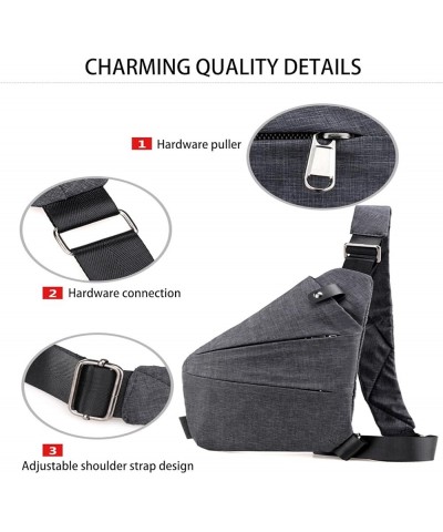 Anti Theft Travel Bag Anti-Theft Bag Slim Sling Bag Cross Body Travel Bag for Women Men Gray $15.30 Crossbody Bags