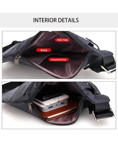 Anti Theft Travel Bag Anti-Theft Bag Slim Sling Bag Cross Body Travel Bag for Women Men Gray $15.30 Crossbody Bags