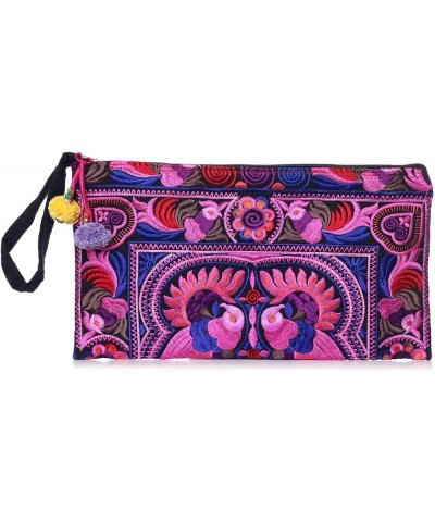 Handmade Clutch Bag, Hmong Tribes Embroidered Cosmetic Bag Bird Pink $12.40 Clutches