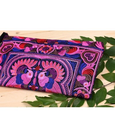 Handmade Clutch Bag, Hmong Tribes Embroidered Cosmetic Bag Bird Pink $12.40 Clutches