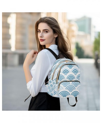 Sea Wave Fashion Backpack Purse Ladies Fashion Rucksack Travel Shoulder Bag Casual Daily Backpack Small $17.39 Backpacks