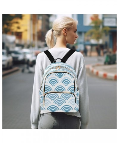 Sea Wave Fashion Backpack Purse Ladies Fashion Rucksack Travel Shoulder Bag Casual Daily Backpack Small $17.39 Backpacks