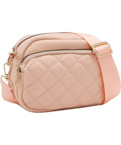 Quilted Nylon Crossbody Bag with Wide Strap Blush $16.17 Crossbody Bags