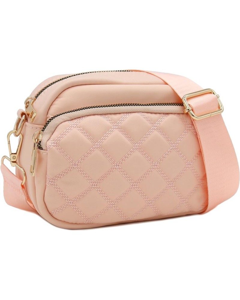 Quilted Nylon Crossbody Bag with Wide Strap Blush $16.17 Crossbody Bags