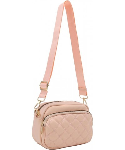 Quilted Nylon Crossbody Bag with Wide Strap Blush $16.17 Crossbody Bags