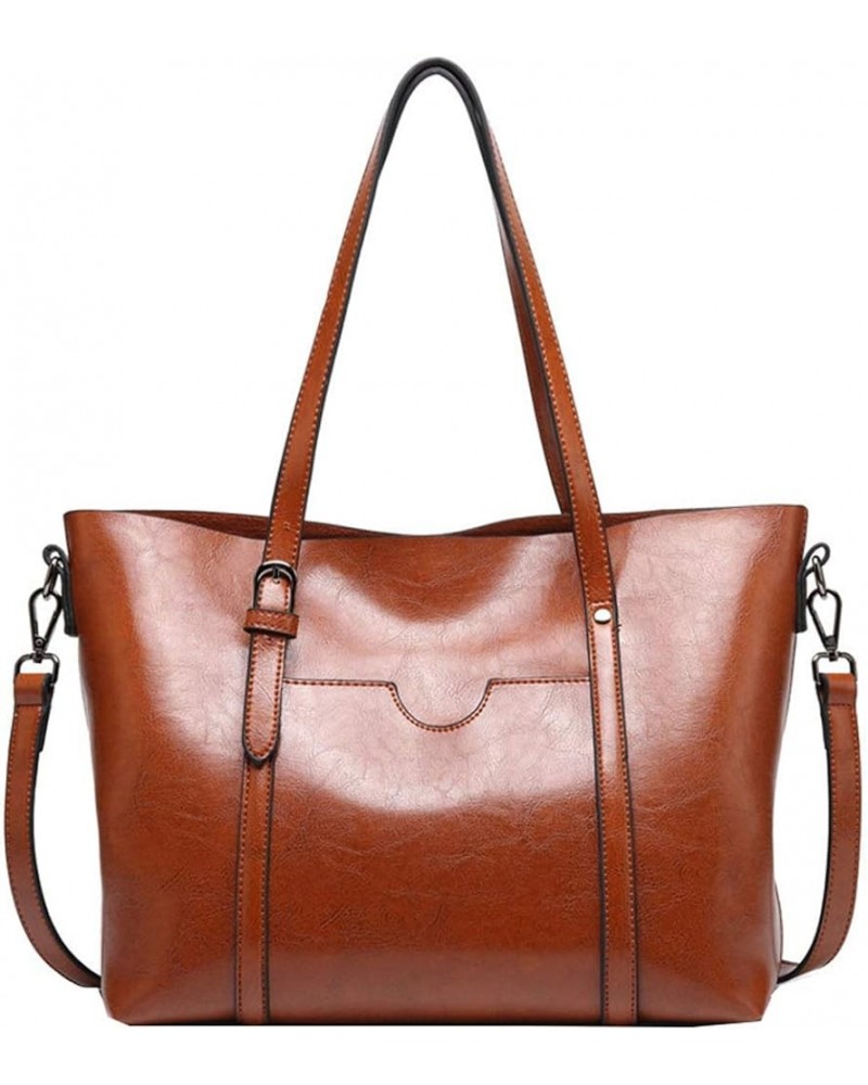 Womens PU Leather Handbag Top Handle Tote Shoulder Hobo Bag Satchel Purse Light-brown $31.90 Totes