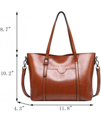 Womens PU Leather Handbag Top Handle Tote Shoulder Hobo Bag Satchel Purse Light-brown $31.90 Totes