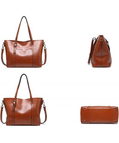 Womens PU Leather Handbag Top Handle Tote Shoulder Hobo Bag Satchel Purse Light-brown $31.90 Totes