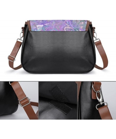 Printed Crossbody Bags Women City Leather Shoulder Bag Satchel Hobo Bags Trendy Peacock Color8 $20.19 Hobo Bags