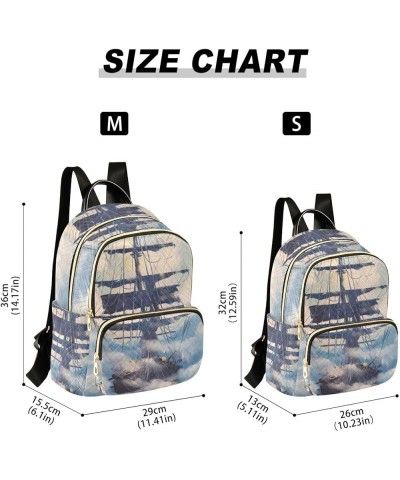 Sailing Ship Moon Women's Backpack Purse Causal Daypack Work Travel College Business Trip Bag Shoulder Bag Small $17.91 Backp...