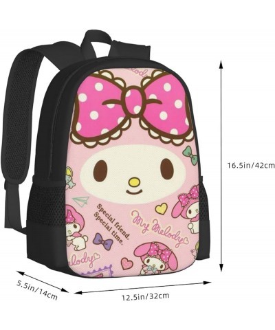 My Bunny Melody Backpack Cartoon animetion Backpacks Double Shoulder Bag Travel Bag Gift For Woman My-02 17 Inch(With Keychai...