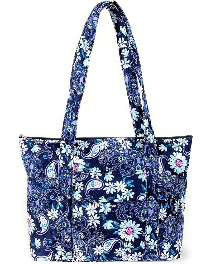 Quilted Handbag Purse Shoulder Bag Pocketbook Medium Daisy Navy $17.79 Shoulder Bags