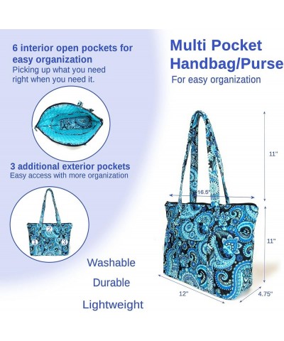 Quilted Handbag Purse Shoulder Bag Pocketbook Medium Daisy Navy $17.79 Shoulder Bags