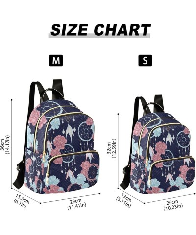 Women Backpack Dreamcatcher Peony Magic Anti-Theft Travel Backpack with Luggage Belt Lightweight Handbag Lady Purse Roomy Dou...