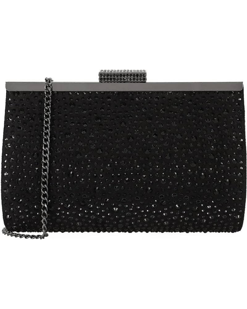 DEXMAY Crystal Clutch Purse for Women Rhinestone Frame Clutch Handbag for Party Black $14.51 Evening Bags