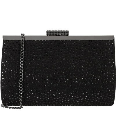 DEXMAY Crystal Clutch Purse for Women Rhinestone Frame Clutch Handbag for Party Black $14.51 Evening Bags