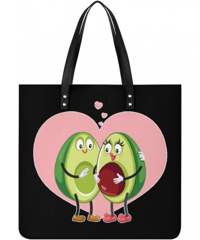 Avocado Family Pregnancy Women Handbags PU Leather Tote Shoulder Bag Purses for Travel Shopping Work $15.53 Totes