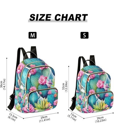 Watercolor Cactus Flower Backpack Purse for Women Small Mini Women's Fashion Backpack for Lady Women Holiday Gifts,M Medium $...