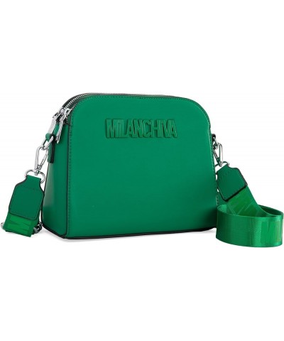 Small Crossbody Bags for Women Trendy Three Compartments Purse Cute Zippered Handbags Green $14.49 Shoulder Bags