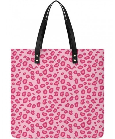 Pink Cow Print Handbag Large Capacity Top-Handle Bag Ladies Shoulder Totes $18.28 Totes