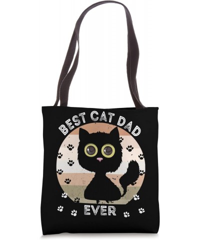 Best Cat Dad Ever Funny Cat Daddy Tee Vintage Cat Lover Tote Bag $10.73 Totes