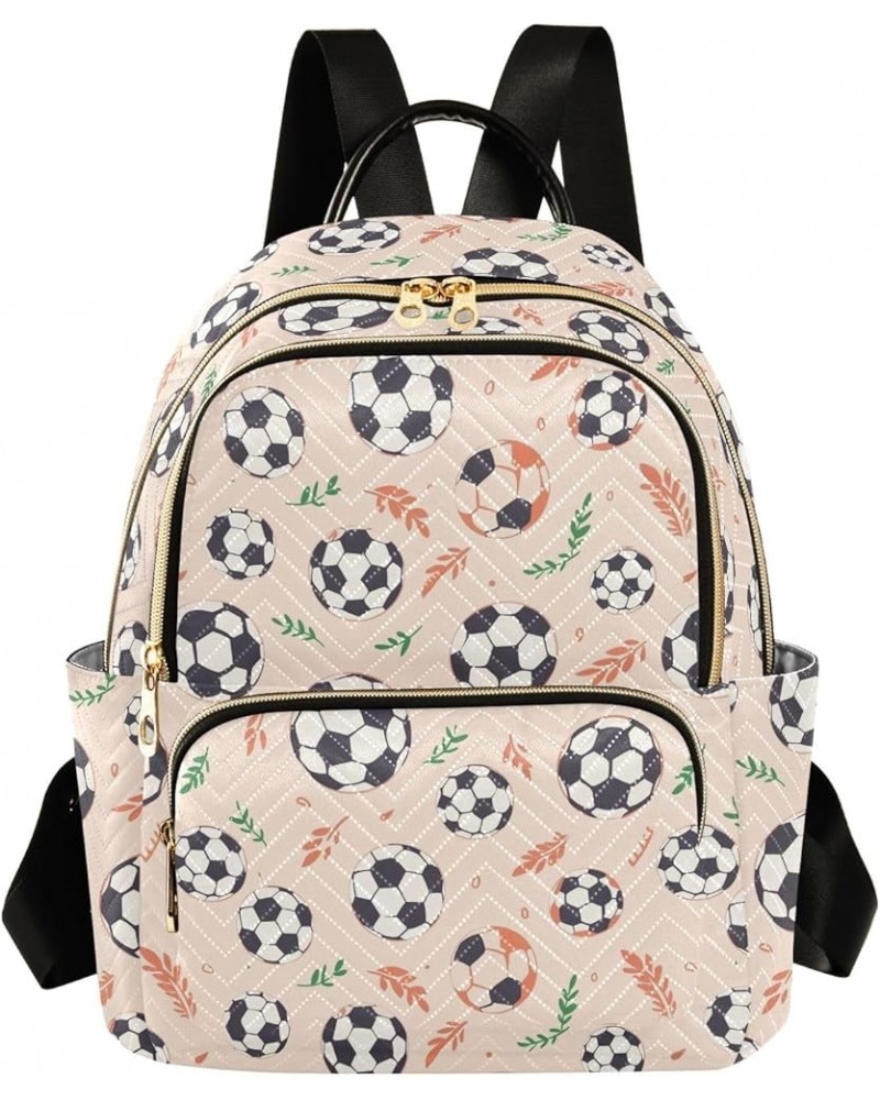 Soccer Ball Print Fashion Backpack Purse for Women, Casual Daypacks, Ladies Gift for Traveling Hiking Multicolor Medium $12.7...