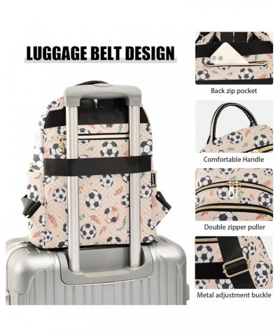 Soccer Ball Print Fashion Backpack Purse for Women, Casual Daypacks, Ladies Gift for Traveling Hiking Multicolor Medium $12.7...