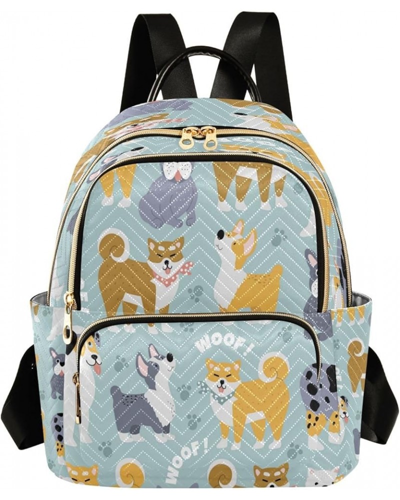 Backpack Purse for Women Cute Doodle Different Dog Breeds Casual Shoulder Bag Small Backpack M Medium $13.52 Backpacks