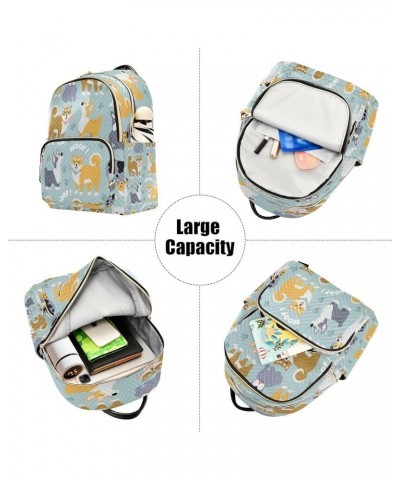 Backpack Purse for Women Cute Doodle Different Dog Breeds Casual Shoulder Bag Small Backpack M Medium $13.52 Backpacks