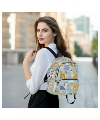 Backpack Purse for Women Cute Doodle Different Dog Breeds Casual Shoulder Bag Small Backpack M Medium $13.52 Backpacks