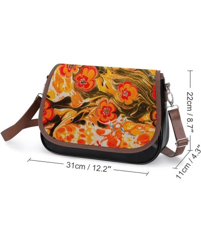 Printed Shoulder Crossbody Bag Leather Hobo Bags Medium Ladies Top Handles Satchels Colorfull Retro Floral Color12 $25.00 Hob...