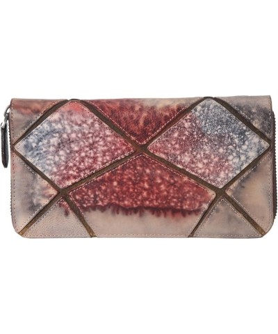 Graffiti Crack Deisgn Distressed Genuine Leather Wallet 8224 Grey $23.20 Wallets