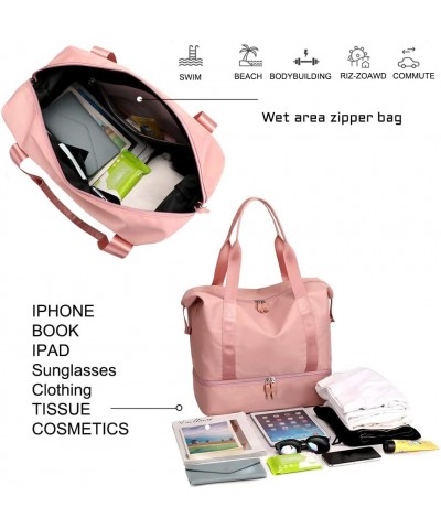 Women's Gym bag Travel Vacation Shoulder Handbag, Large Capacity Tote Bag, Dry Wet Separation Carry Luggage Bag Black $18.45 ...