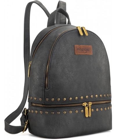 Distressed Backpack Purse for Women Medium Travel Designer Backpack with Rivets Black Backpack $21.15 Backpacks