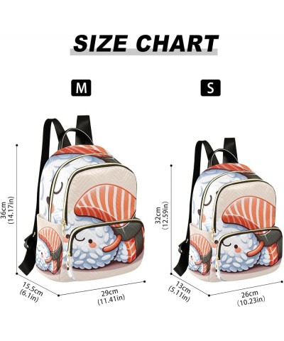 Dancer Dancing on Sea Ladies Small Backpack Quilted Backpack Purse for Women Salmon Slice Hug Rice Ball Medium $14.69 Backpacks