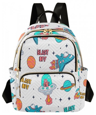 Women Backpack Purse Cartoon Space Rockets Planets Fashion Shoulder Bags Travel Backpack Small Daypacks M Medium $11.18 Backp...