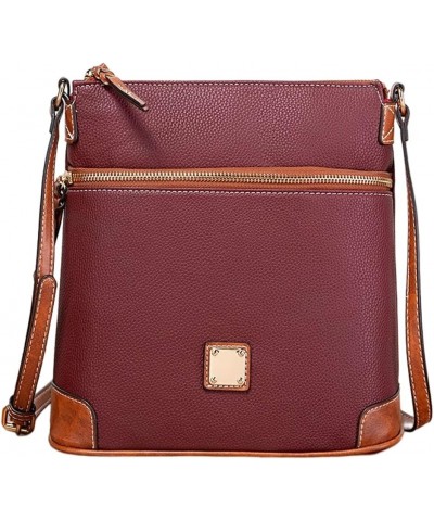 Women's Hobo Bag PU Leather Crossbody Shoulder Bag Square Handbag Purse Small Totes Satchels Dark Purple $20.68 Totes