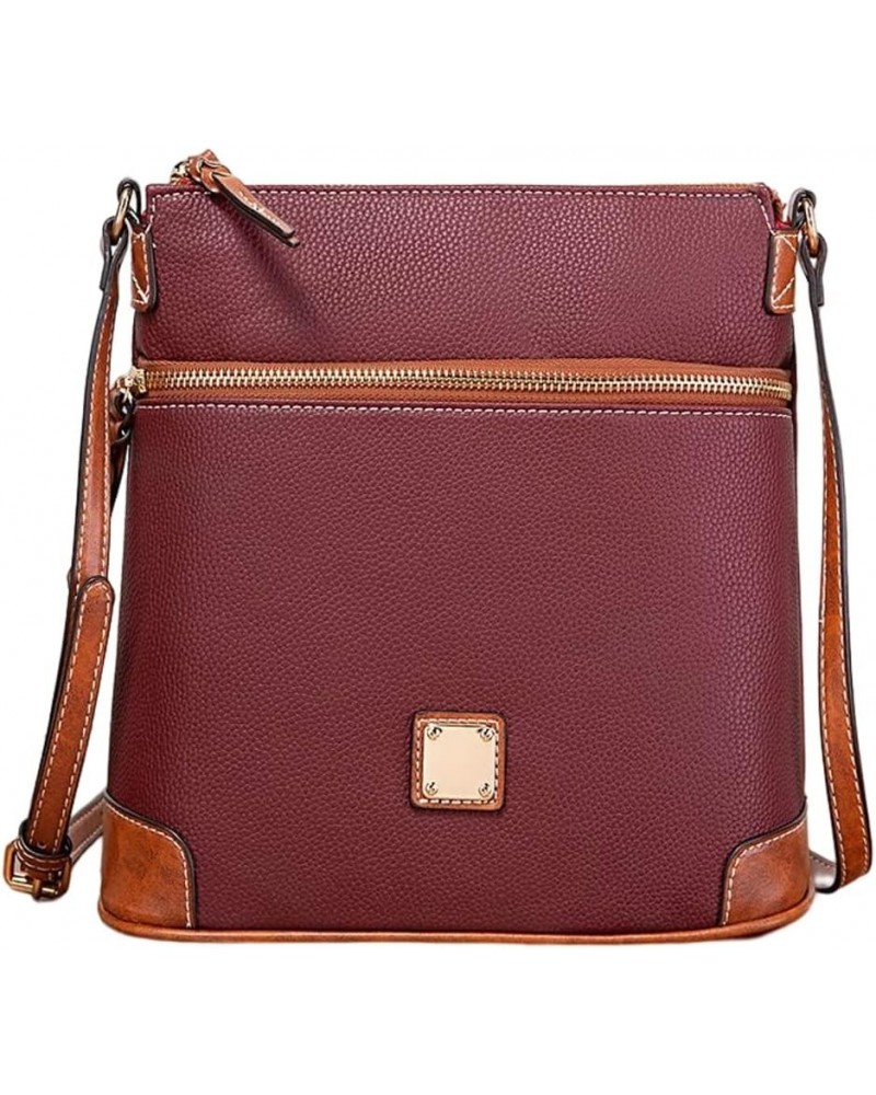 Women's Hobo Bag PU Leather Crossbody Shoulder Bag Square Handbag Purse Small Totes Satchels Dark Purple $20.68 Totes