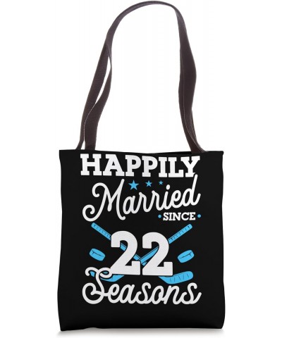 22nd Wedding Anniversary Ice Hockey Husband Wife 22 Years Tote Bag $13.68 Totes