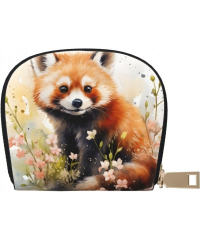 Small Wallets Woman Credit Card Holder For Women Coin Purse Leather Card Wallet (Red Panda) $10.34 Wallets