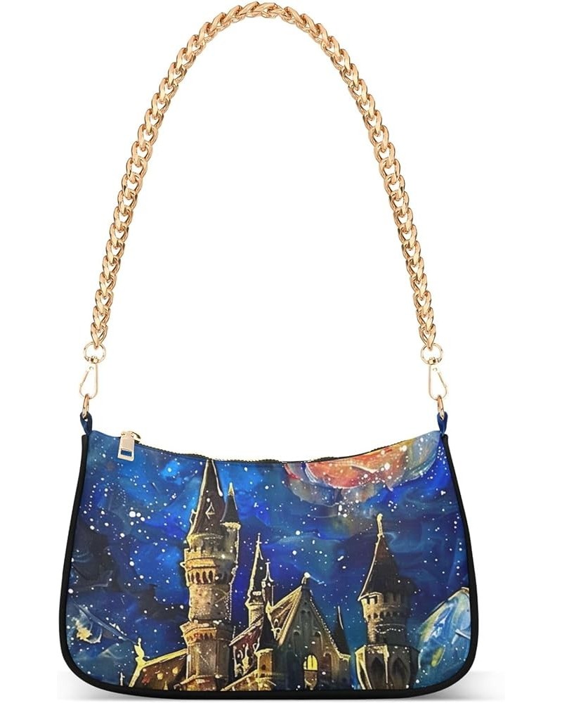 White Couple Llamas on Green Women's Purse Hobo Tote Bags Women's Designer Handbag Evening Shoulder Bags Painting Starry Sky ...