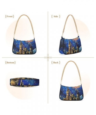 White Couple Llamas on Green Women's Purse Hobo Tote Bags Women's Designer Handbag Evening Shoulder Bags Painting Starry Sky ...