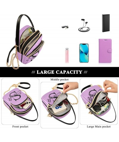 Custom Light Pink Crossbody Bags for Women Travel Crossbody Bags Phone Bags Wallet with Chain Strap 04 $9.24 Crossbody Bags