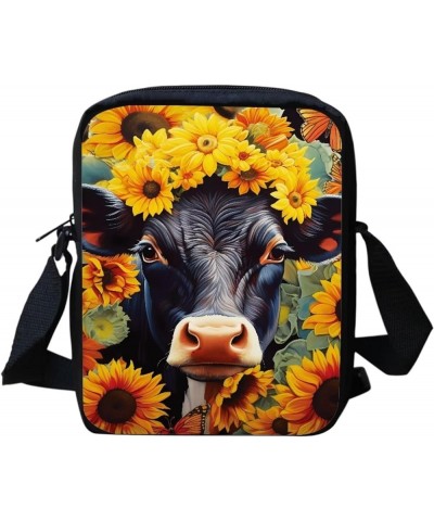 Mini Messneger Bag Shoulder Handbag Outer Travel Cross Body Bags Purse Sunflower Cow $10.61 Totes