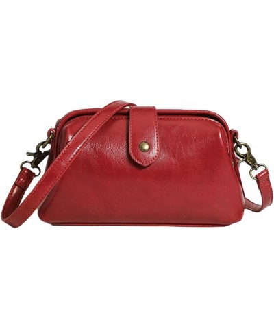 Women's Small Tote Bag Soft Leather Crossbody Bag Fashion Dumpling Shoulder Bag Vintage Purses and Handbags Clip Bag Red $18....