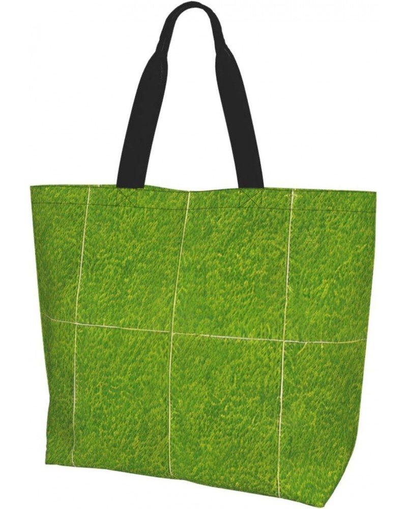 Green Grassland Women'S Shoulder Shopping Bag, Suitable For Daily Travel Shopping, Handbag Items Storage $16.95 Shoulder Bags