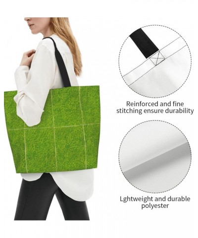 Green Grassland Women'S Shoulder Shopping Bag, Suitable For Daily Travel Shopping, Handbag Items Storage $16.95 Shoulder Bags