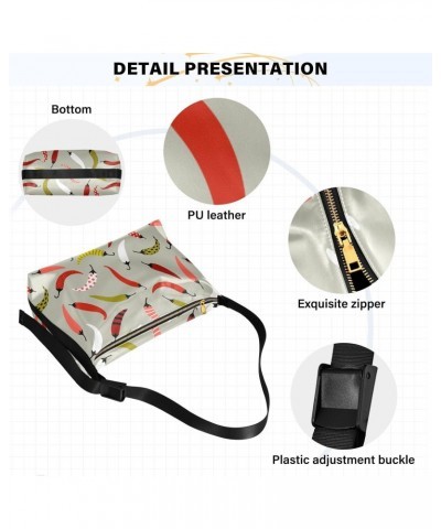 Chili Pepper Hobo Bags for Women Purses Leather Crossbody Bag Handbag Shoulder Bag for Travel Work Gifts $19.46 Hobo Bags