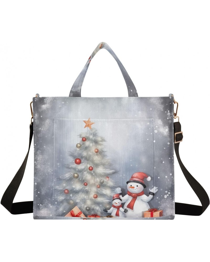 Christmas Snowman Crossbody Bag Women Corduroy Tote Bags Casual Shoulder Handbag Hobo Messenger Bag, S $12.45 Totes