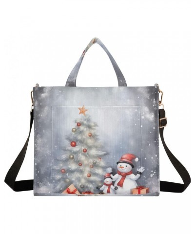 Christmas Snowman Crossbody Bag Women Corduroy Tote Bags Casual Shoulder Handbag Hobo Messenger Bag, S $12.45 Totes